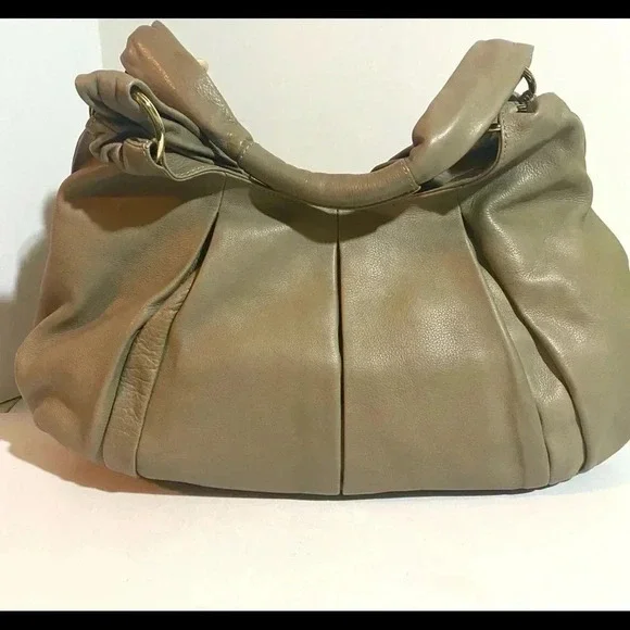 Isabella Fiore beige leather satchel handbag